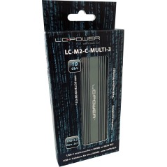"LC Power External Storage Enclosure USB 3.2 (Gen 2x1) M.2 Card - Fast PCIe NVMe & SATA Solutions for Ultimate Data Storage!"